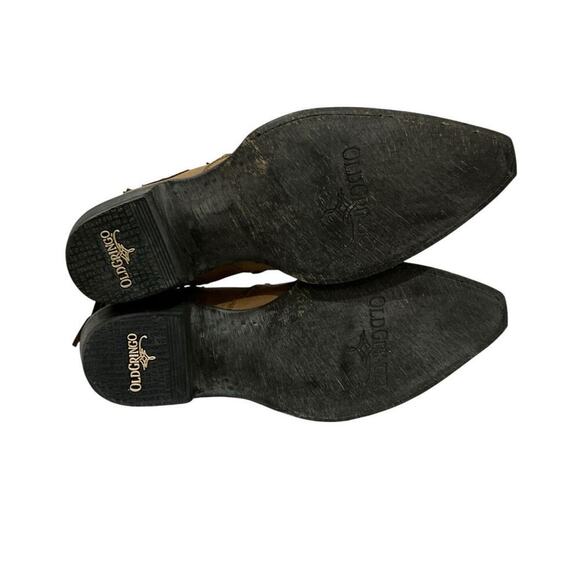 Old Gringo Sonoya 6" Ankle Booties Tan Leather & Python Inlay Size 8 With Box - Picture 9 of 12